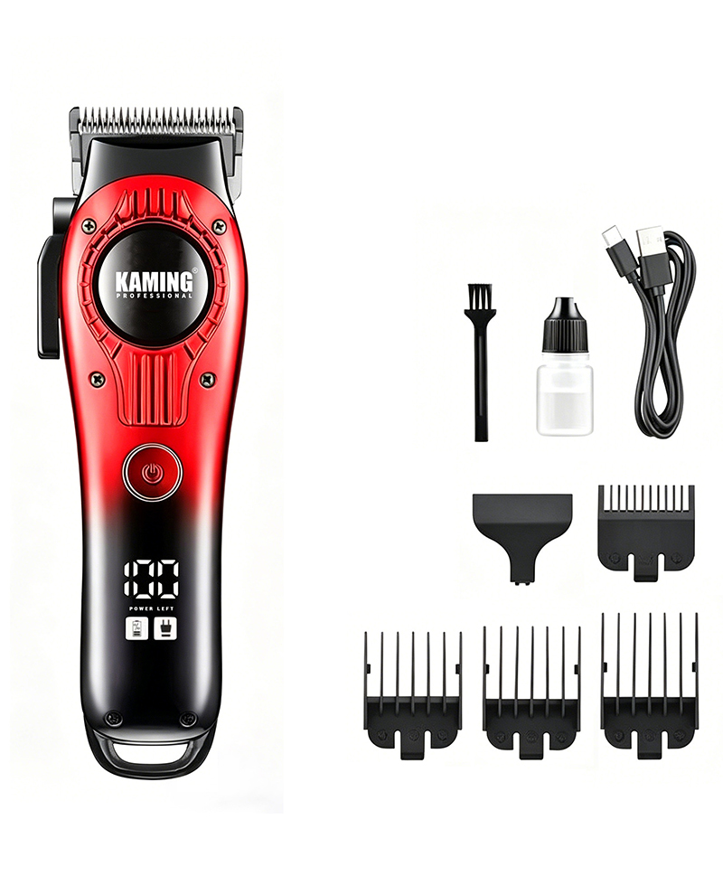 Tông đơ cắt tóc chạy điện yên tĩnh Kaming 1708, Tông đơ làm mờ chuyên nghiệp dành cho salon sử dụng với màn hình kỹ thuật số